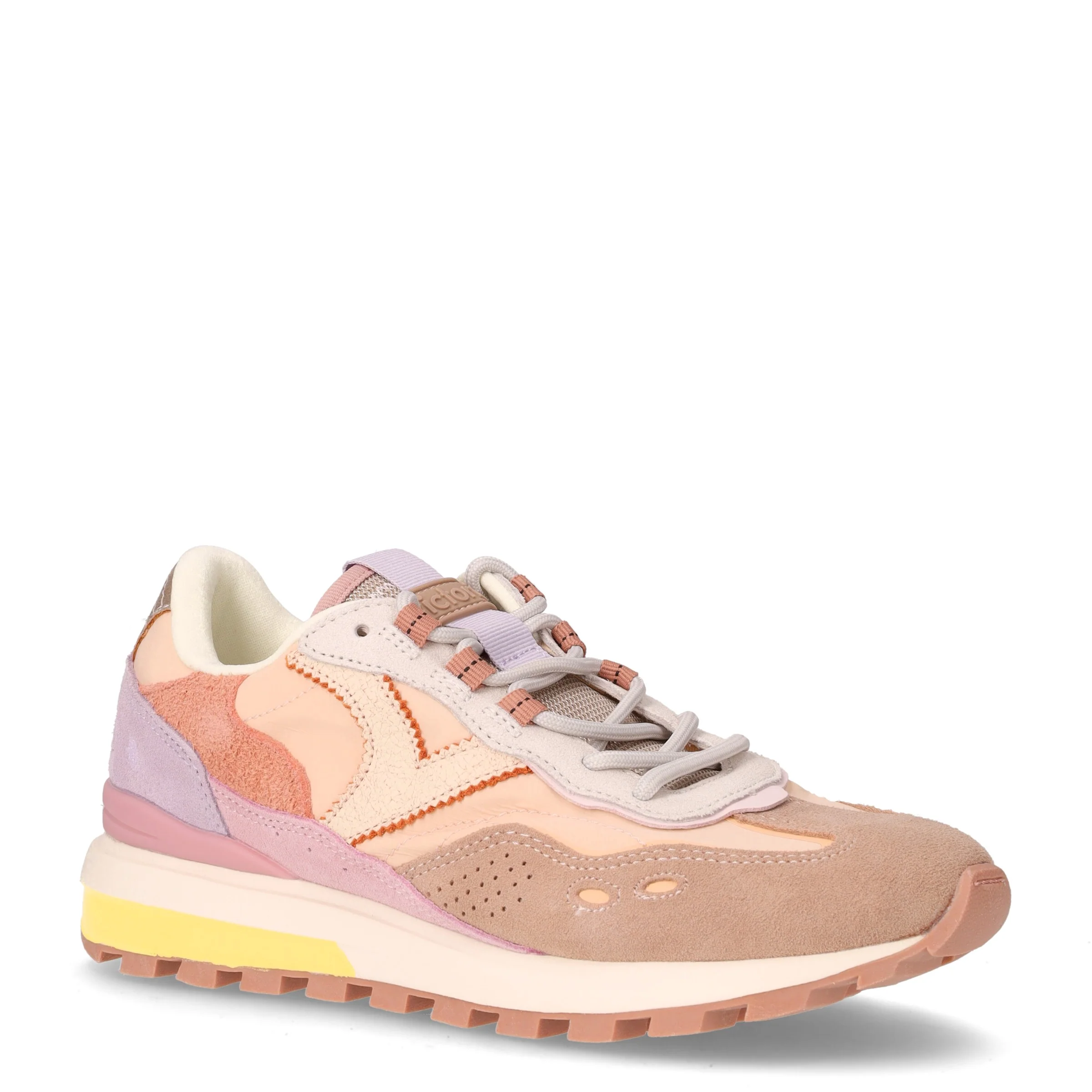Sneaker in pelle e tessuto rosa - Image 2