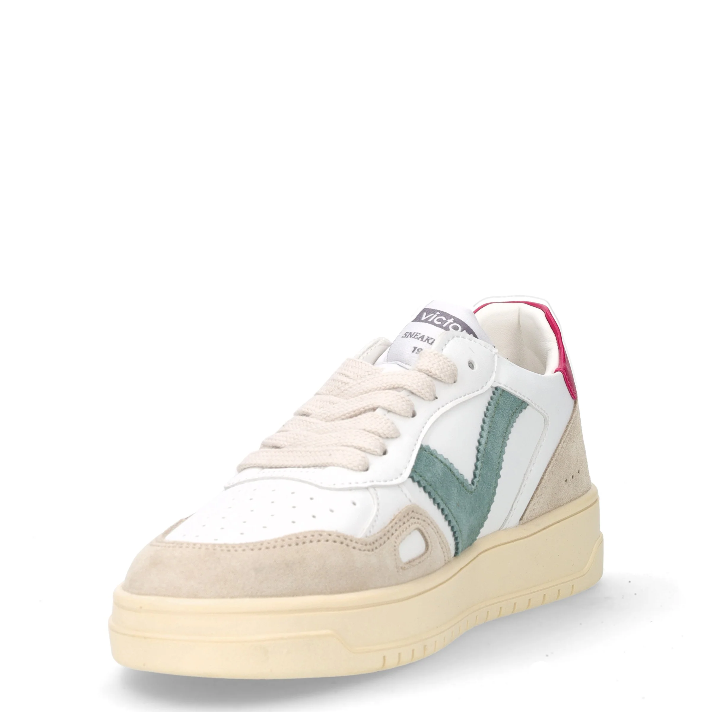 Sneaker in pelle ed ecopelle bianco fucsia - Image 3