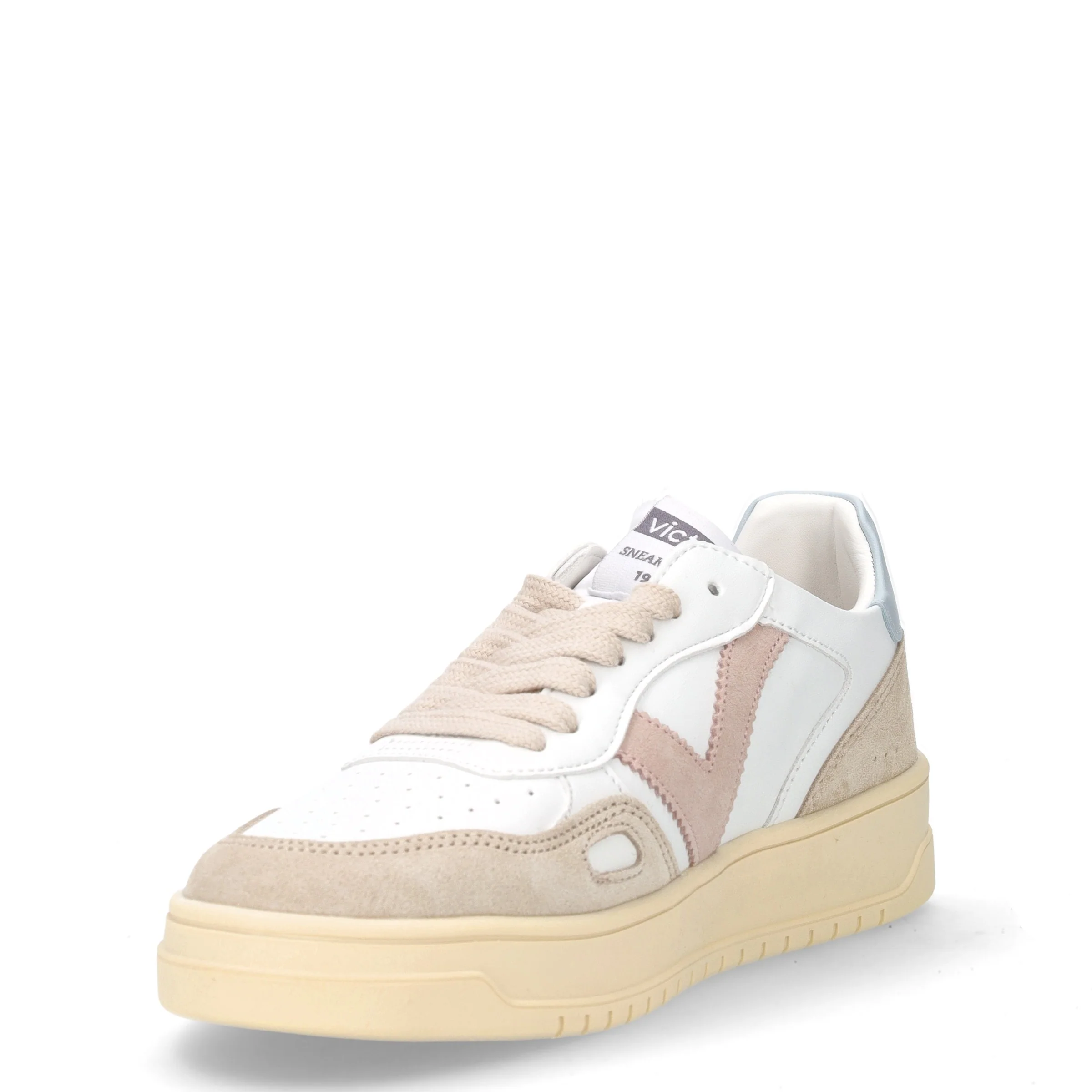 Sneaker in pelle ed ecopelle celeste bianco - Image 3