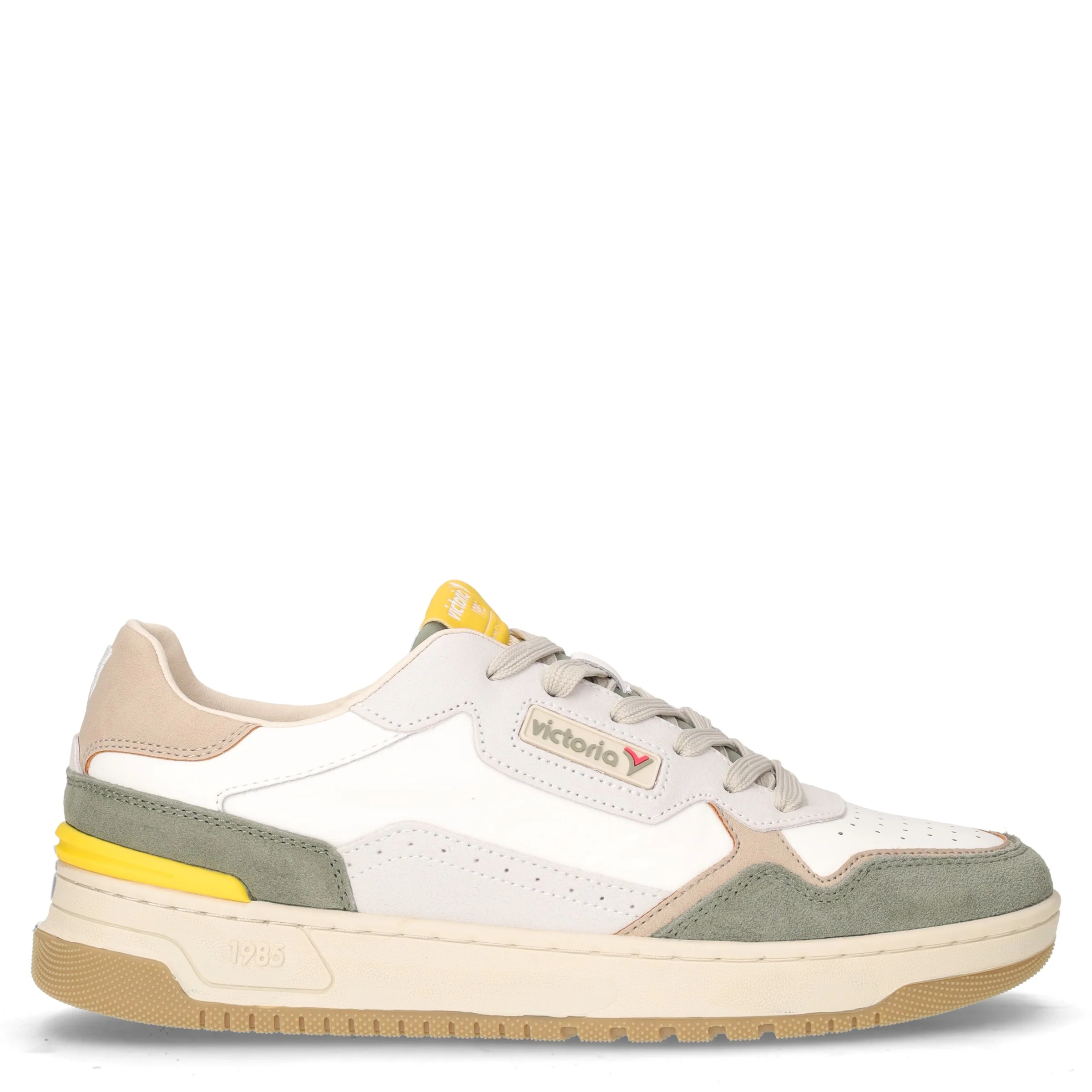 Sneaker in pelle ed ecopelle kaki