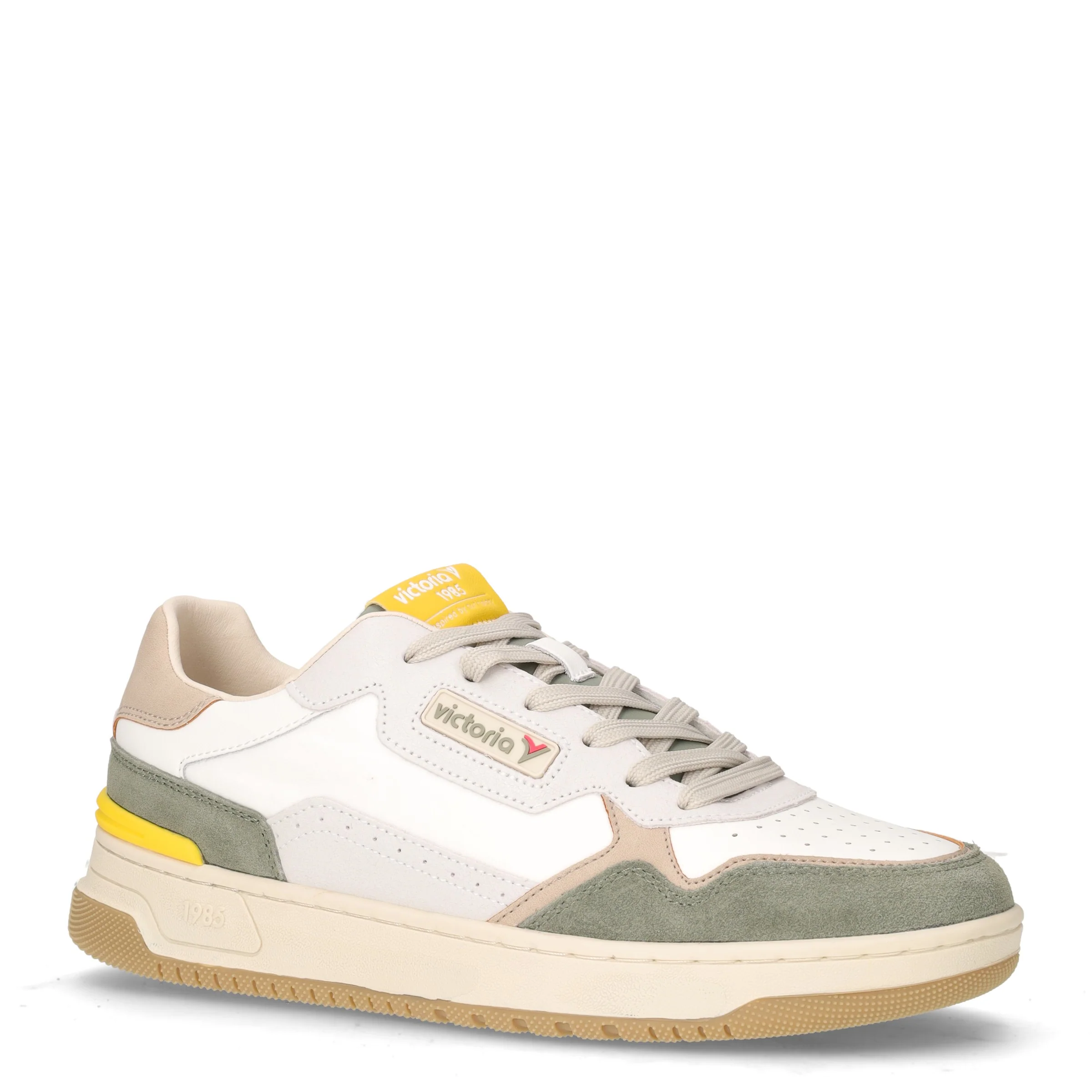 Sneaker in pelle ed ecopelle kaki - Image 2