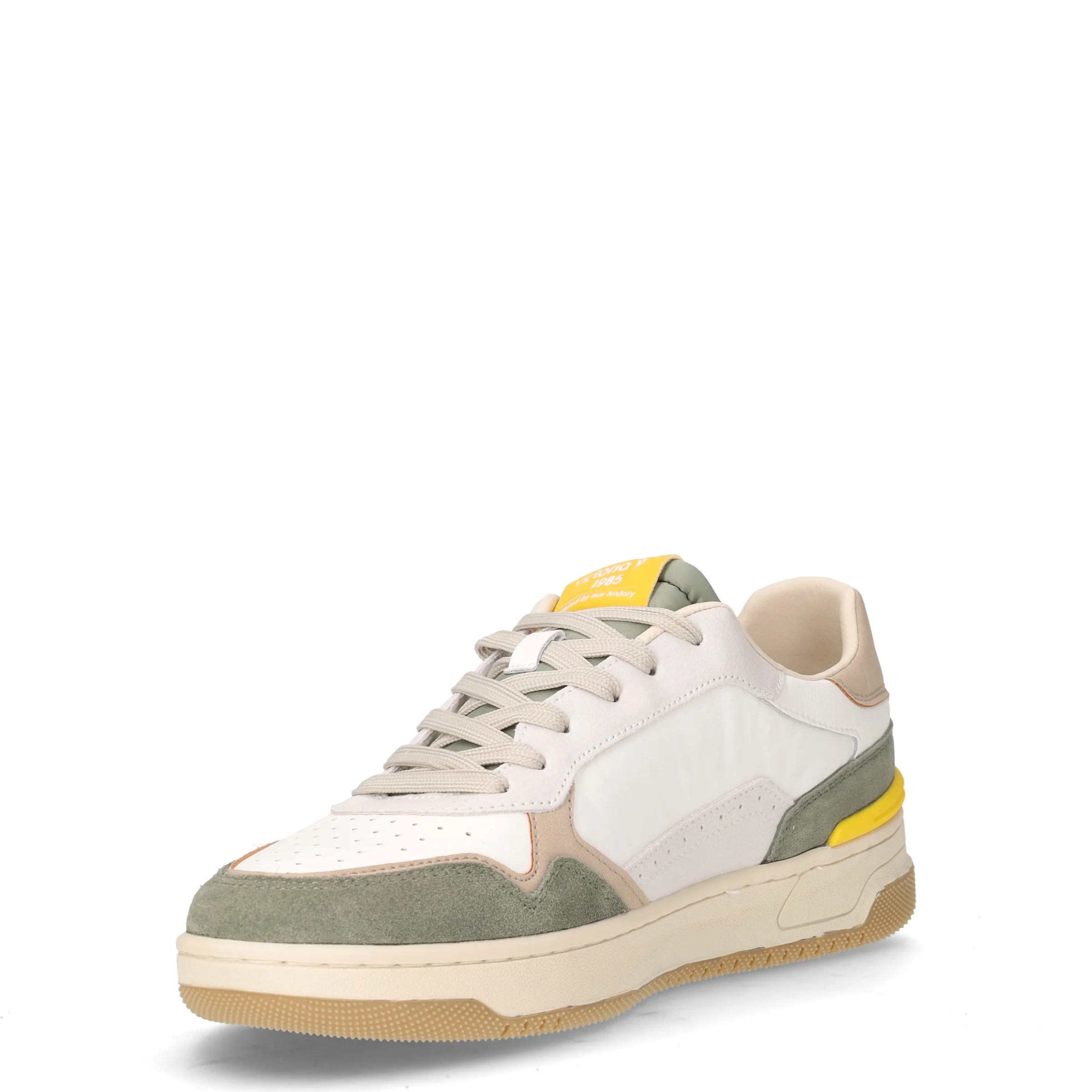 Sneaker in pelle ed ecopelle kaki - Image 3