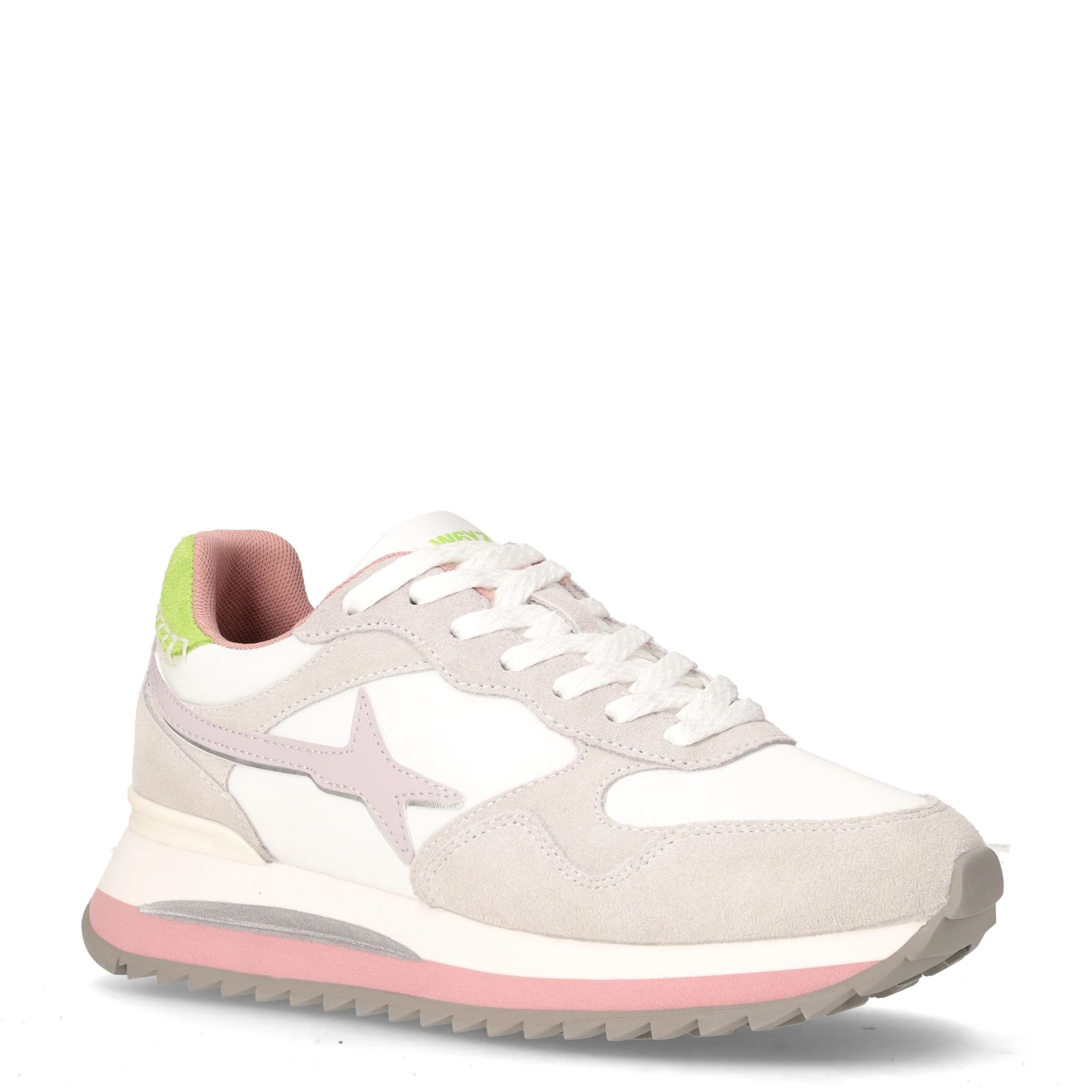 Yak sneaker in tessuto e pelle bianco cipria grigio - Image 2