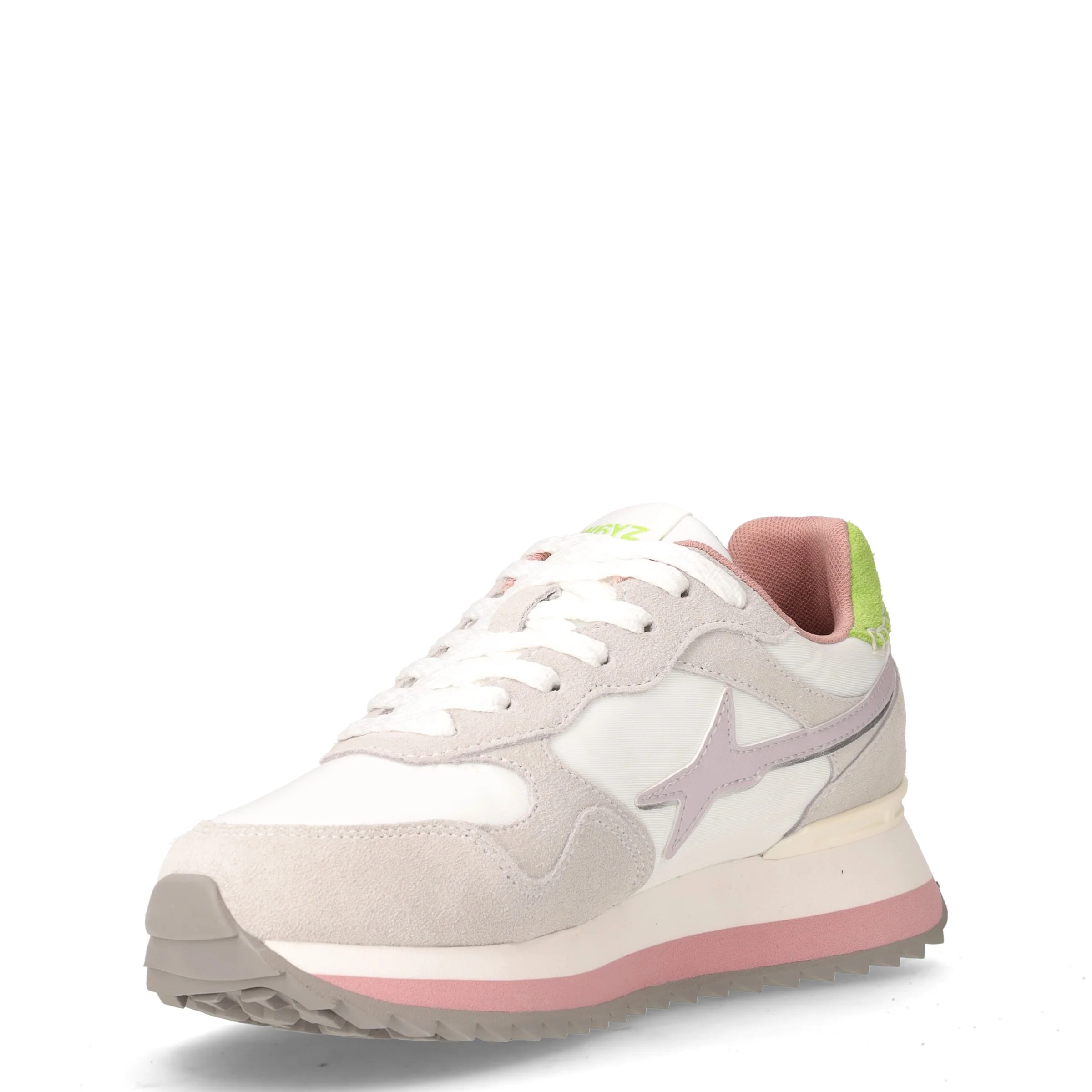 Yak sneaker in tessuto e pelle bianco cipria grigio - Image 3