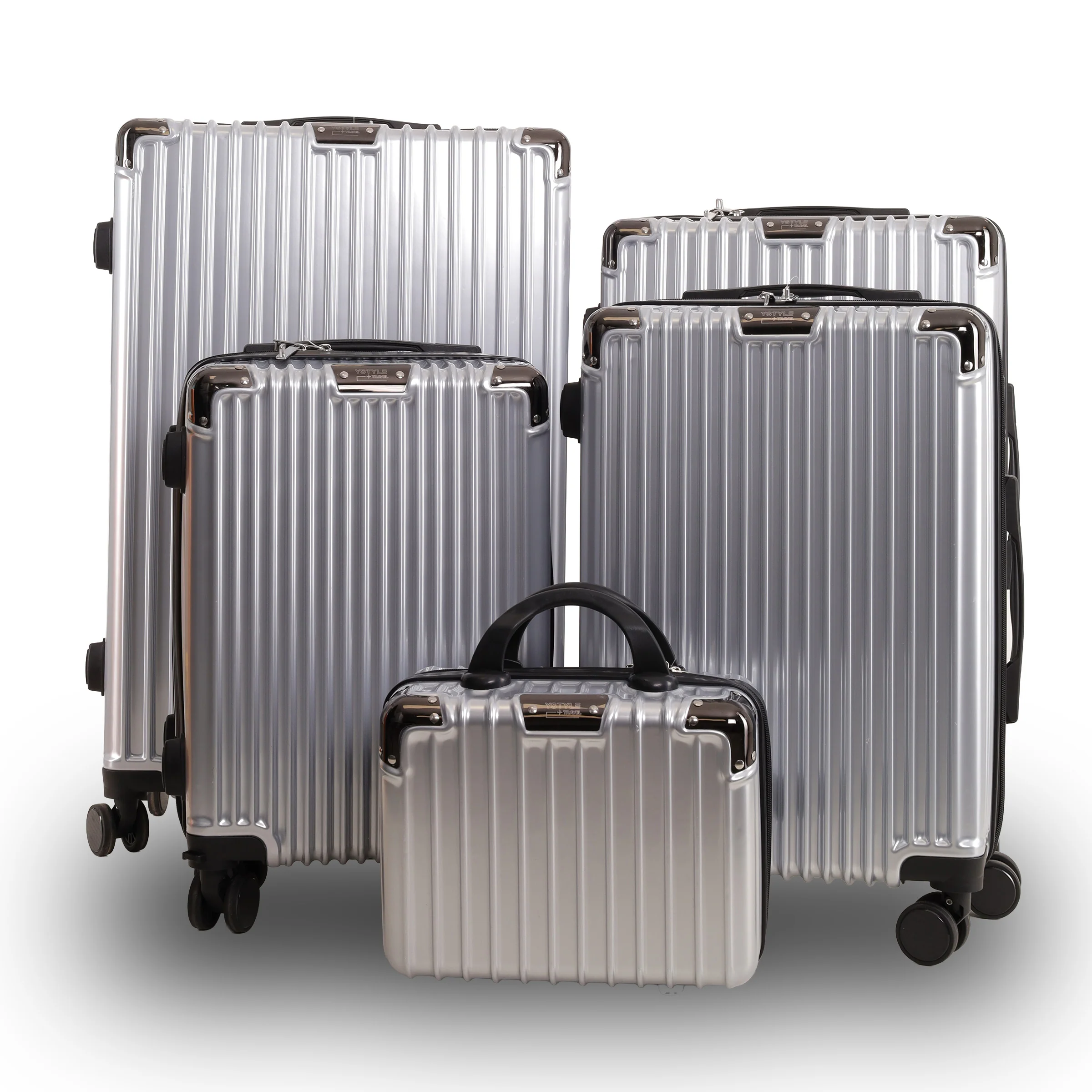 Set valigie rigide da 5 pezzi argento grigio