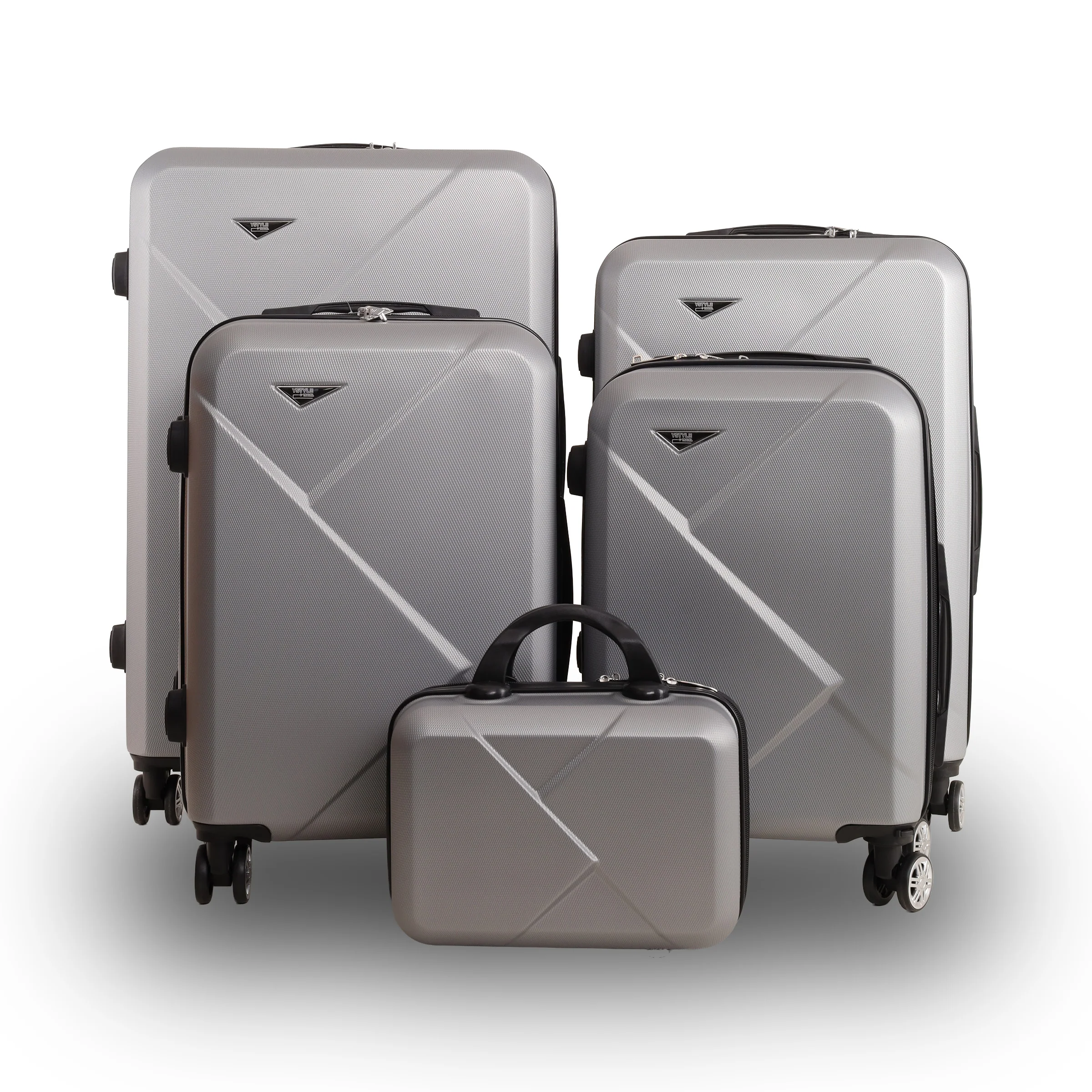 Set valigie rigide da 5 pezzi argento grigio
