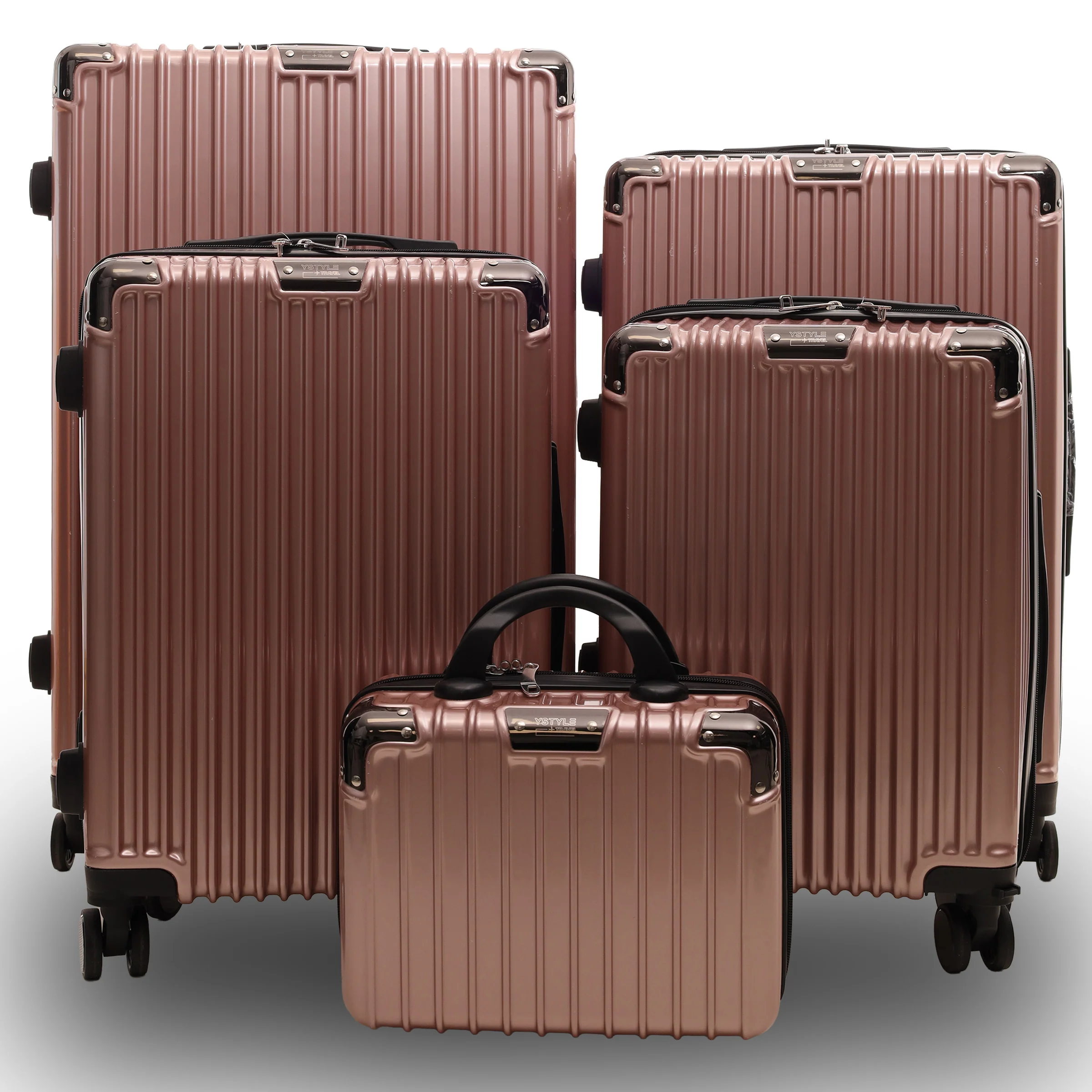 Set valigie rigide da 5 pezzi champagne